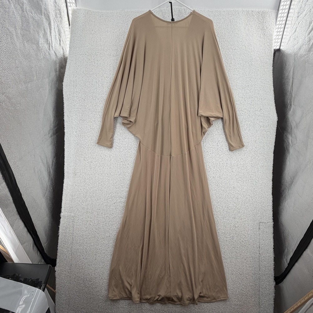 ZARA Dress Womens Small Beige V Neck Maxi Dolman Stretch Join Life NWT - Picture 2 of 9
